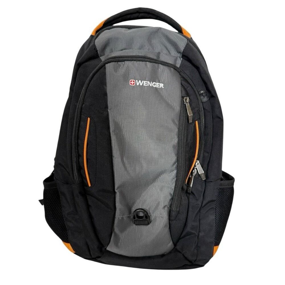 Wenger‎ Black Orange Laptop Travel Camping Backpack